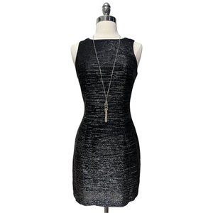 Metallic silver and black short dress